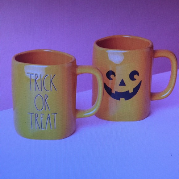 Rae Dunn 2pk Ceramic Trick or Treat Mugs New - Picture 1 of 3